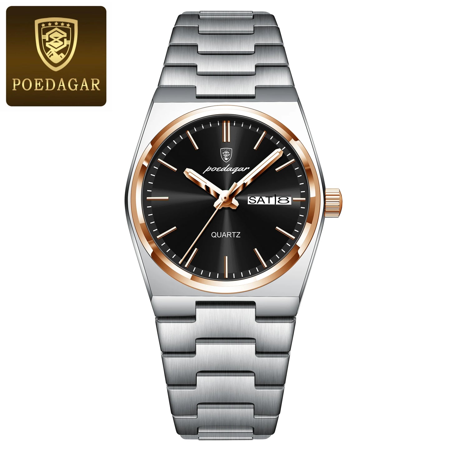 Top Luxury Woman Quartz Watch Waterproof Luminous Date Week Ladies Watch Stainless Steel Casual Elegant Women’S Watches