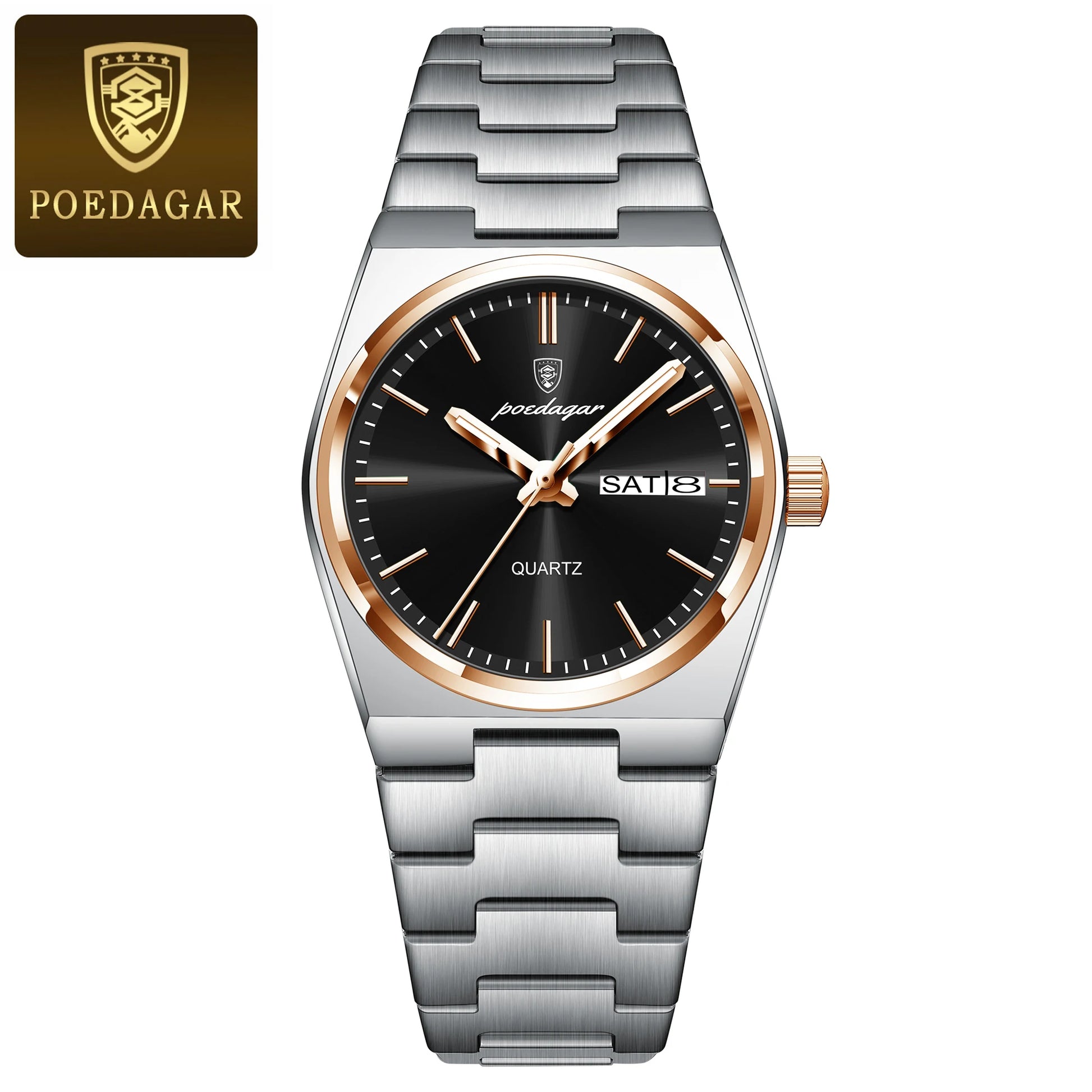 Top Luxury Woman Quartz Watch Waterproof Luminous Date Week Ladies Watch Stainless Steel Casual Elegant Women’S Watches