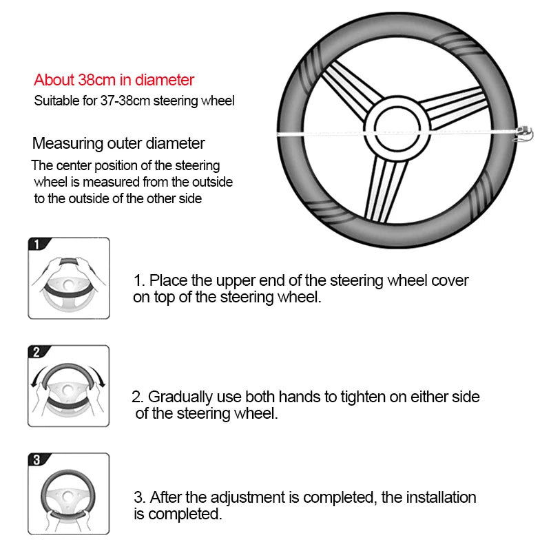 Universal New Steering Wheel Cover Breathable Artificial Leather Car Steering-Wheel Cover Fabric Braid Auto Interior Accessories