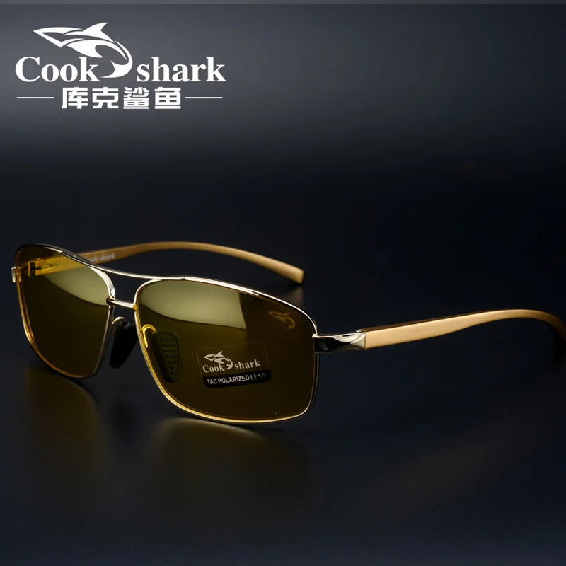 Cook Shark New Color Changer Sunglasses Men'S Sunglasses Tidal Polarization Driver'S Mirror Driving Night Vision Glasses