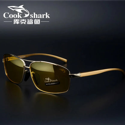 Cook Shark New Color Changer Sunglasses Men'S Sunglasses Tidal Polarization Driver'S Mirror Driving Night Vision Glasses