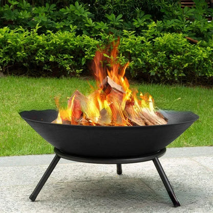Large Cast Iron Firepit for Garden Modern Fire Pit Outdoor Fireplace Patio Terrace Camping 60Cm
