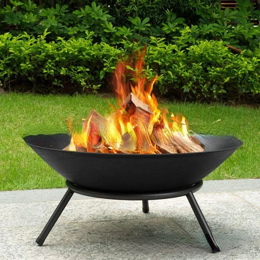 Large Cast Iron Firepit for Garden Modern Fire Pit Outdoor Fireplace Patio Terrace Camping 60Cm