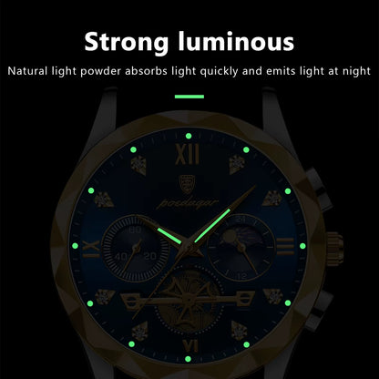 Luxury Man Wristwatch Chronograph Waterproof Luminous Men Watch Stainless Steel High Quality Sport Men'S Quartz Watches