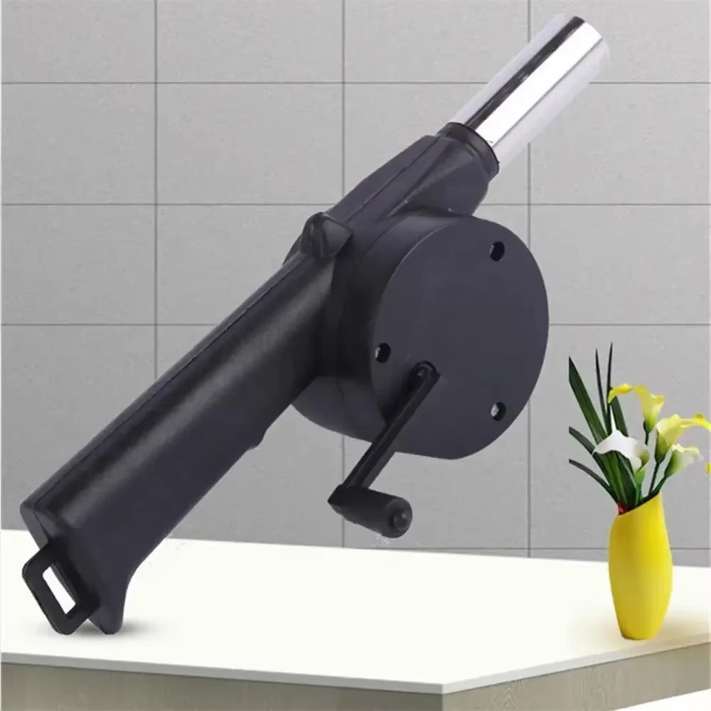 Mini Hand-Cranked Air Blower Portable BBQ Grill Fire Bellows Barbecue Fan for Picnic Camping Outdoor Grilling Essentials