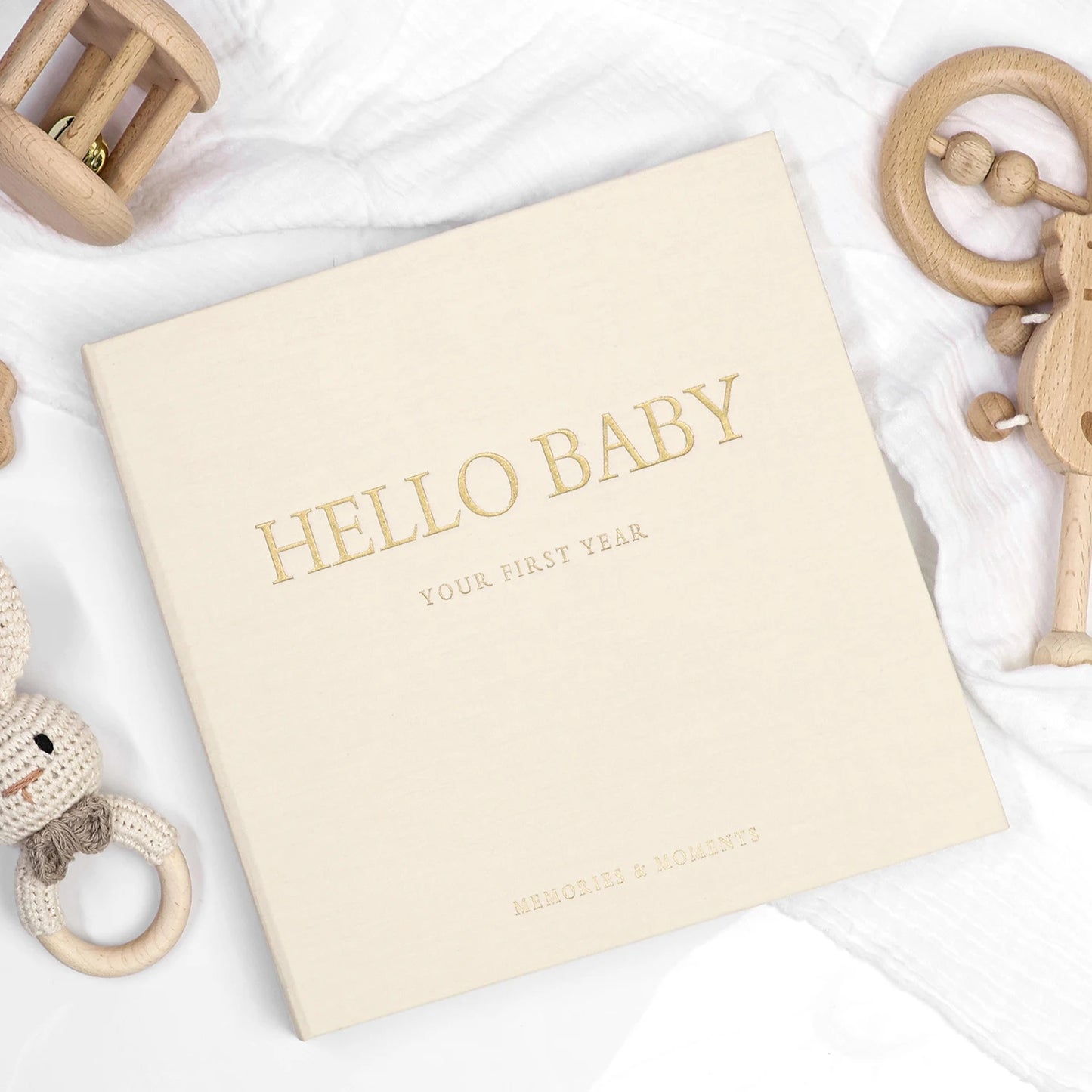 Wholesale Baby Memory Book Hello Baby Beige Keepsake Pregnancy Record Growth First Year Milestone Journal Scrapbook Album