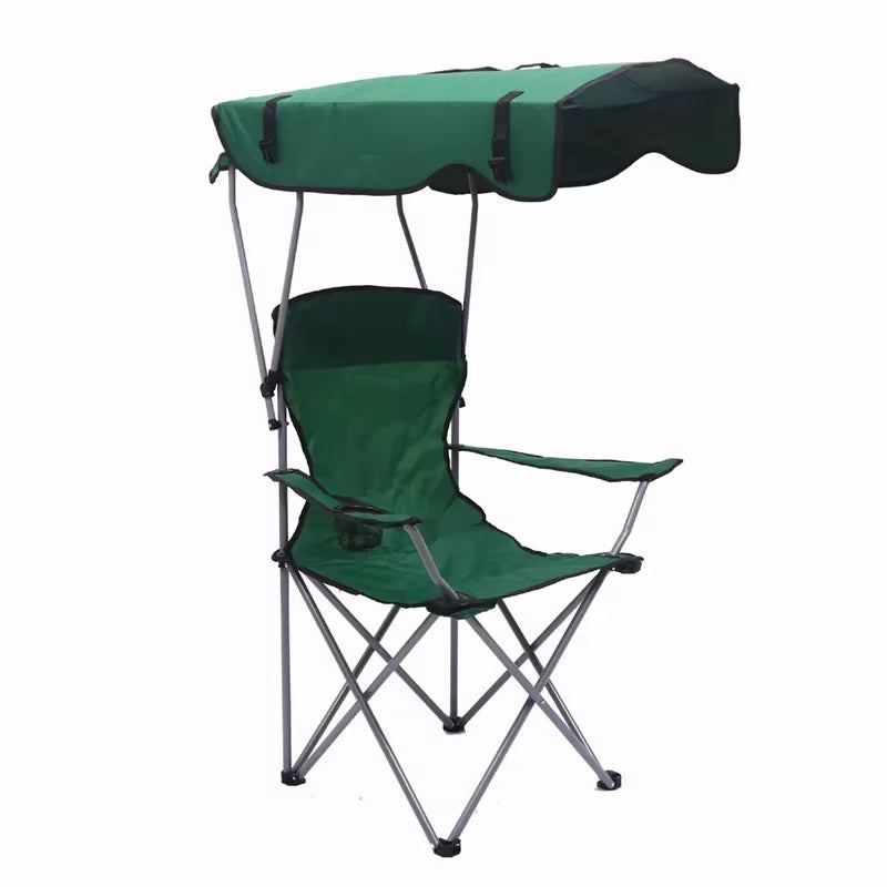 Portable Foldable Fishing Chair Camping Awning Beach Chair Outdoor Fishing Carry Umbrella Lounge Chair with Canopy