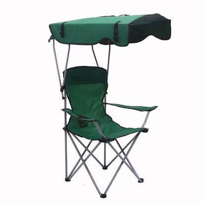 Portable Foldable Fishing Chair Camping Awning Beach Chair Outdoor Fishing Carry Umbrella Lounge Chair with Canopy
