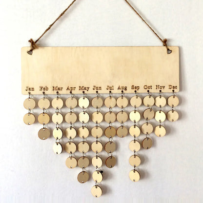 Family Birthday Board Plaque DIY Hanging Wooden Birthday Reminder Calendar Plaque Sign Board Wall Hanging Family Decor Plaque