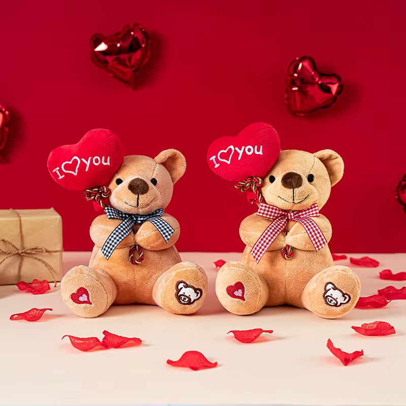 Cartoon Teddy Bear Holding Heart Plush Toys Stuffed Animals Kids Toys Soothing Toys Graduation Christmas Birthday Gifts