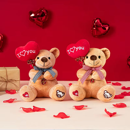 Cartoon Teddy Bear Holding Heart Plush Toys Stuffed Animals Kids Toys Soothing Toys Graduation Christmas Birthday Gifts