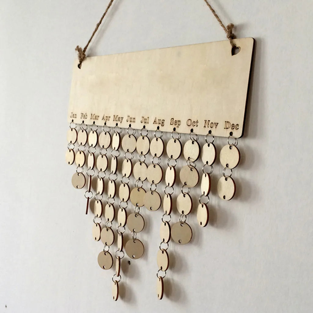Family Birthday Board Plaque DIY Hanging Wooden Birthday Reminder Calendar Plaque Sign Board Wall Hanging Family Decor Plaque