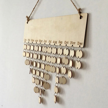 Family Birthday Board Plaque DIY Hanging Wooden Birthday Reminder Calendar Plaque Sign Board Wall Hanging Family Decor Plaque