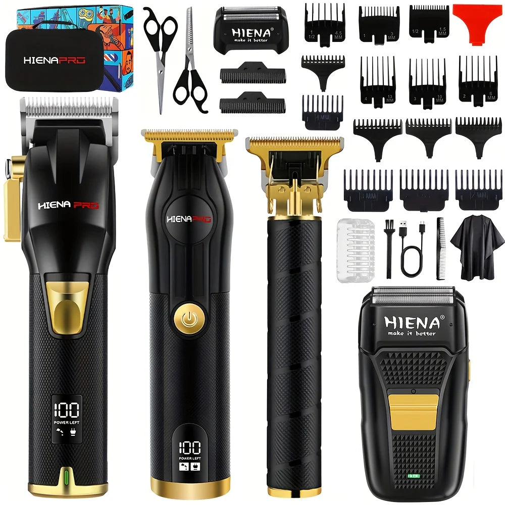HIENA Men’S Black Electric Grooming Kit (1–4Pcs)