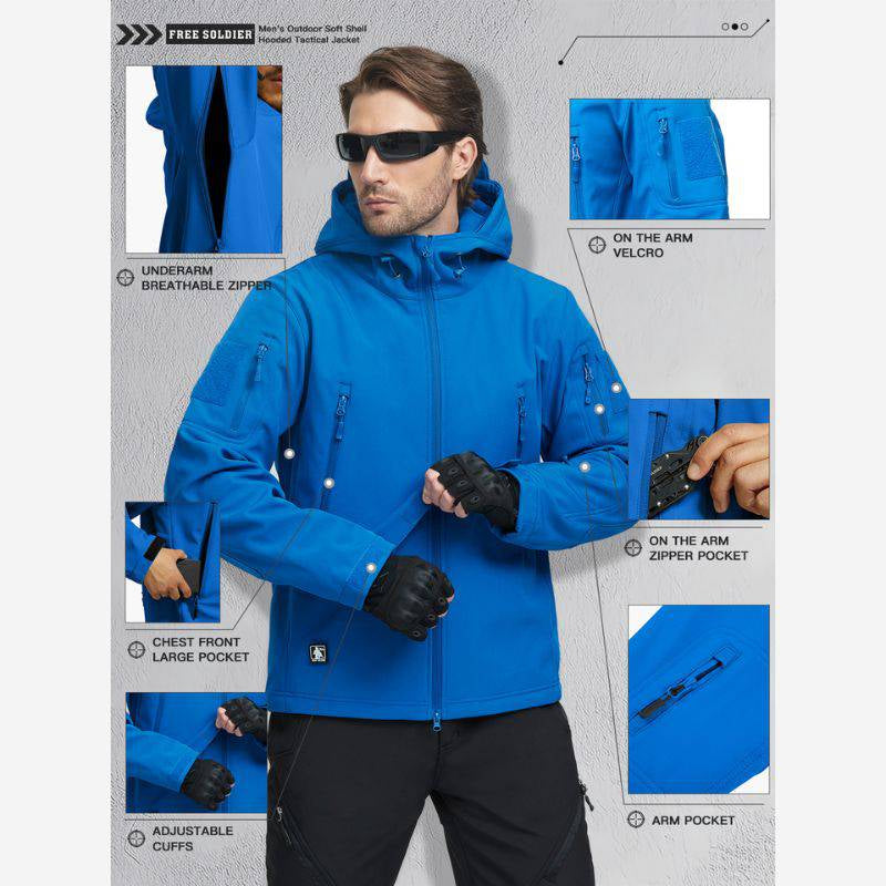 SHARKSKIN Men’S Warm Waterproof Softshell Tactical Hiking Jacket