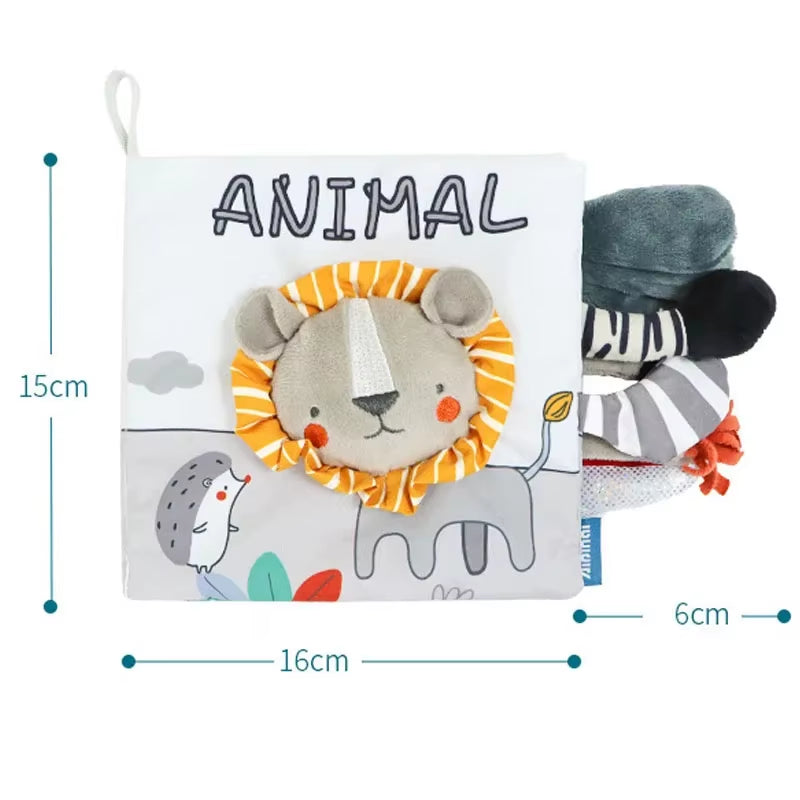 Soft Baby Books 3D Touch Feel High Contrast Cloth Book Sensory Early Learning Stroller Toys for Infant Toddler Gifts 0-12 Months
