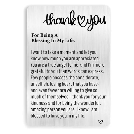 Appreciation Gift for Women Men, Engraved Wallet Card Inserts Teacher Coach,Thank You Note Cards Thanksgiving Day Gifts