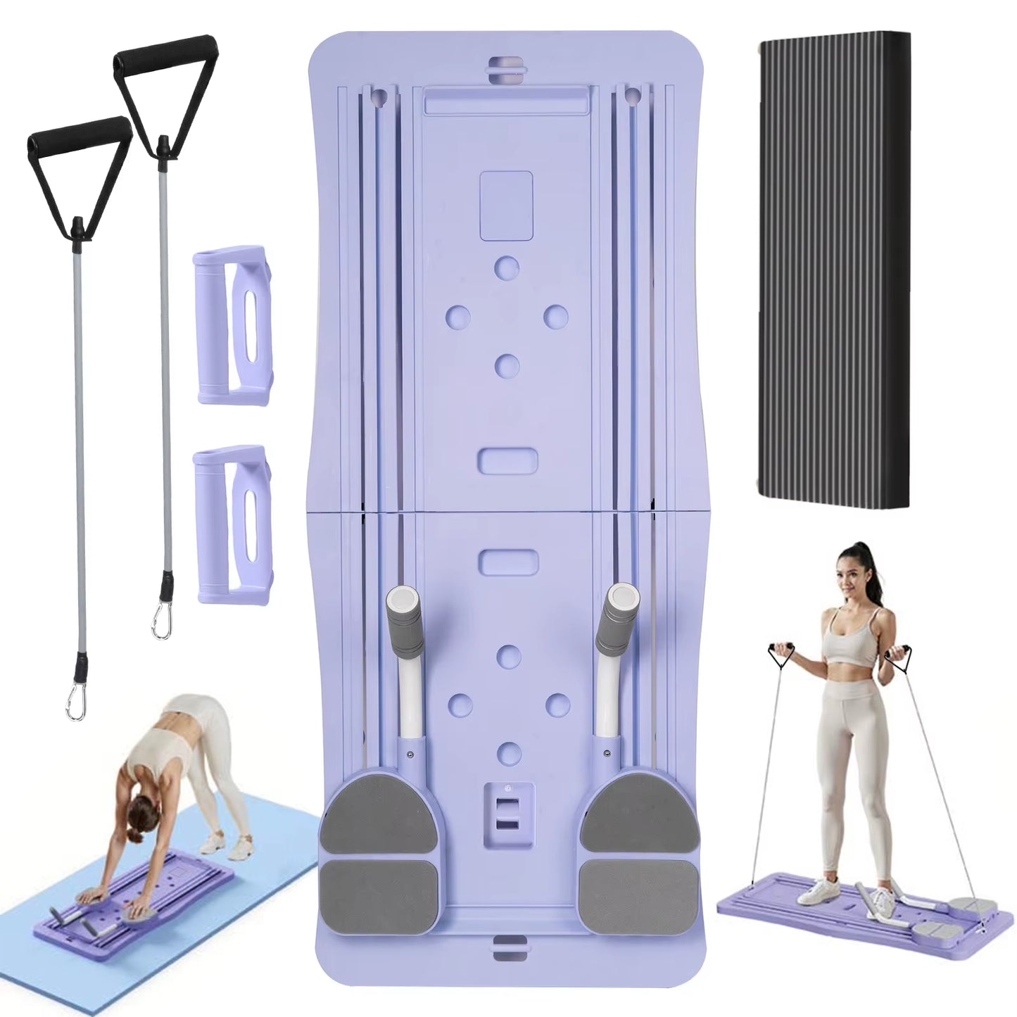 At Home Pilates Board Foldable 4-In-1 Exercise Wheel Roller Exercise Equipment for Home Gym Workout Trainer Pilate Board