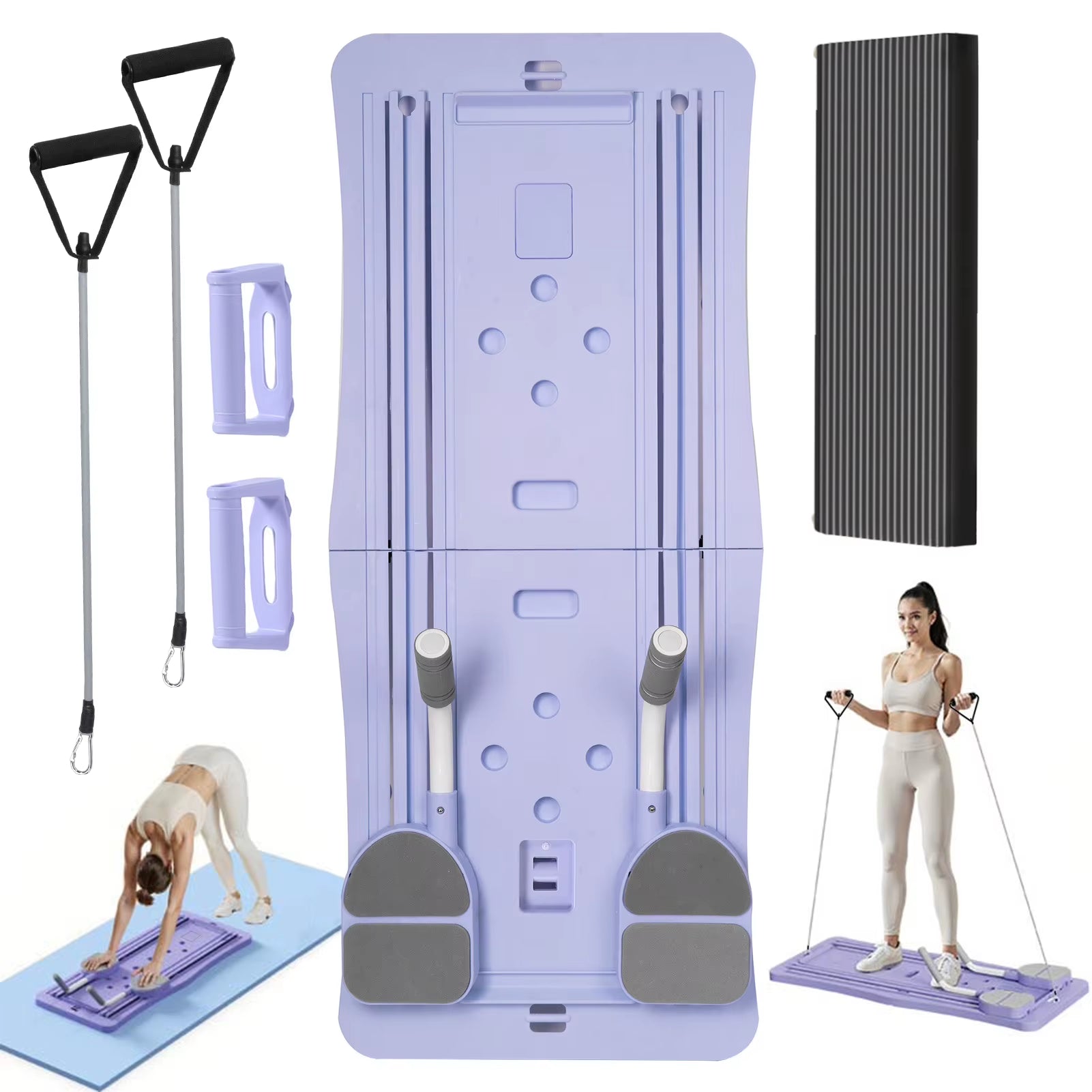 At Home Pilates Board Foldable 4-In-1 Exercise Wheel Roller Exercise Equipment for Home Gym Workout Trainer Pilate Board