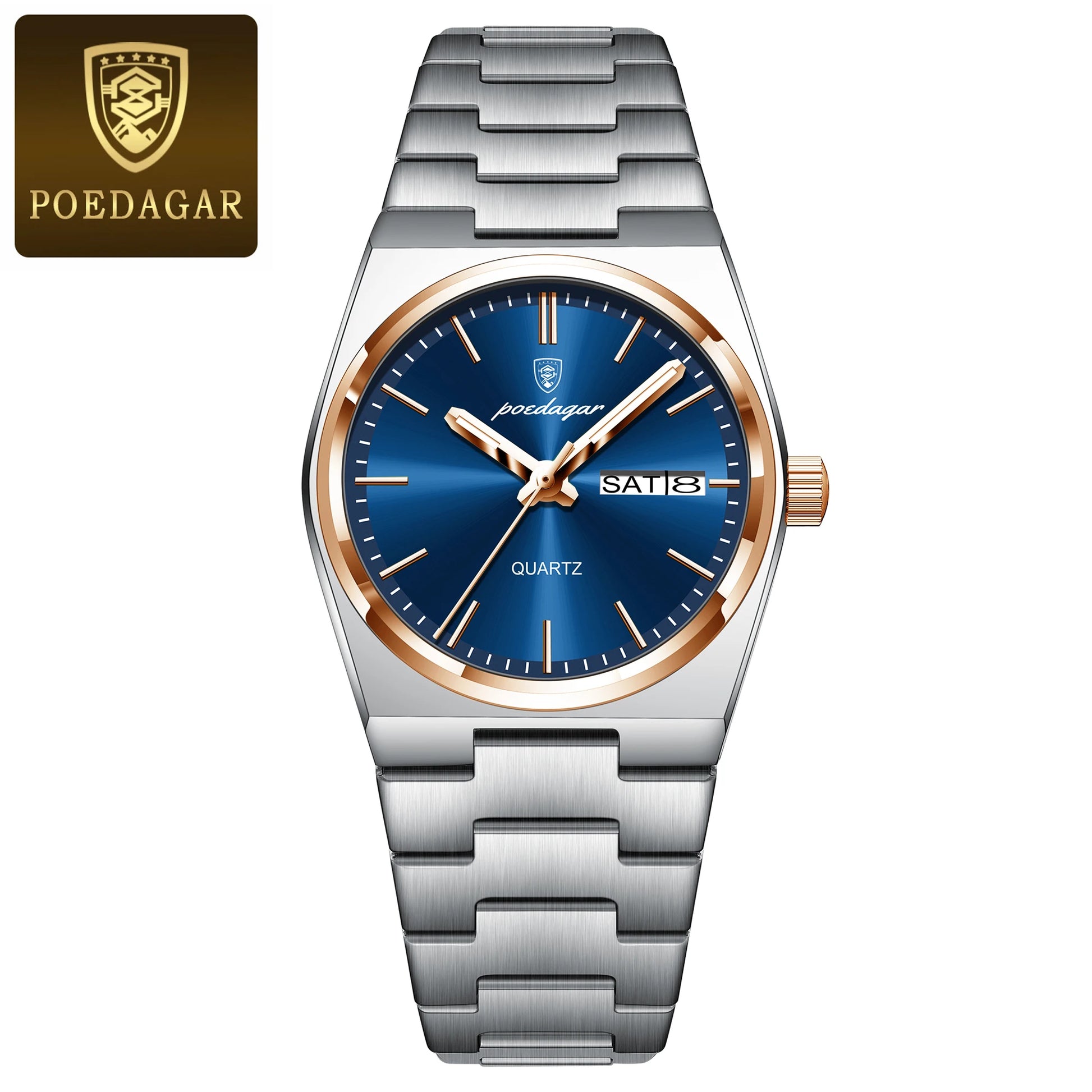 Top Luxury Woman Quartz Watch Waterproof Luminous Date Week Ladies Watch Stainless Steel Casual Elegant Women’S Watches