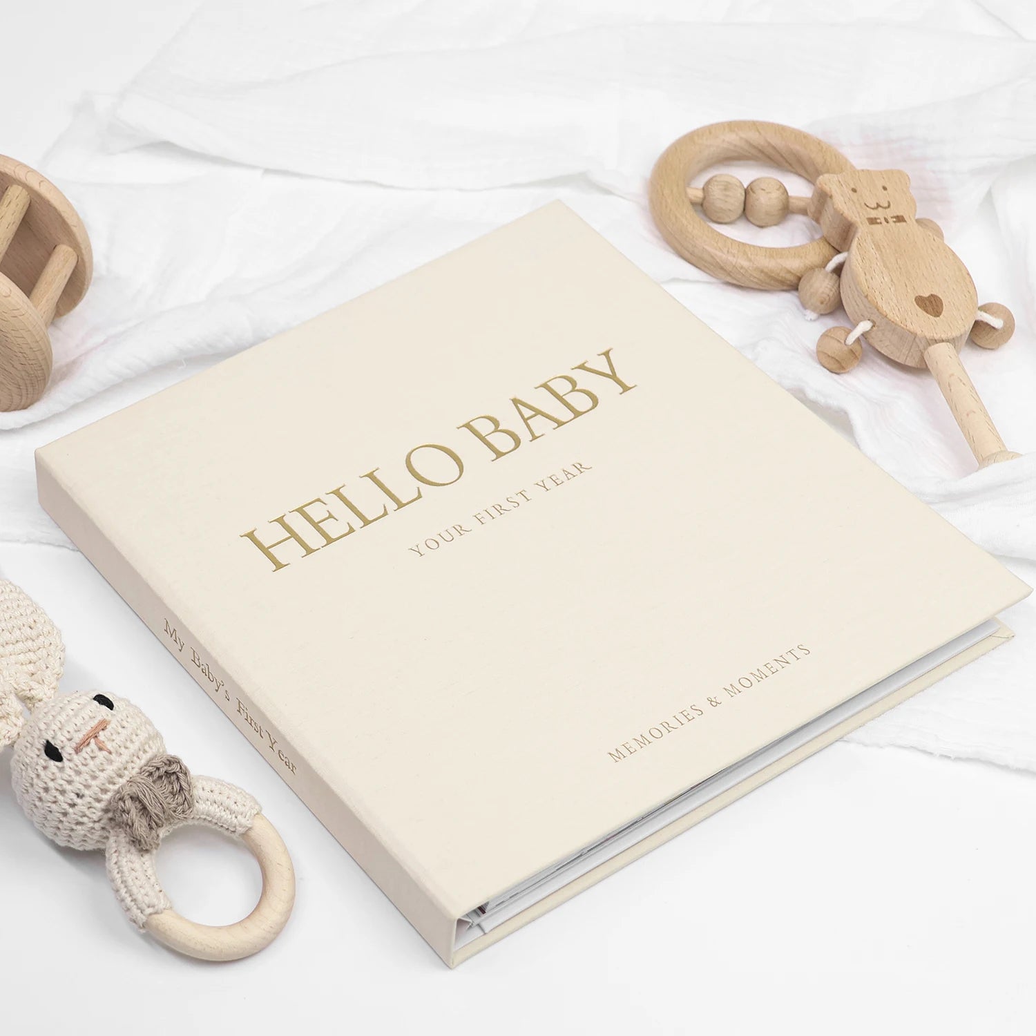 Wholesale Baby Memory Book Hello Baby Beige Keepsake Pregnancy Record Growth First Year Milestone Journal Scrapbook Album