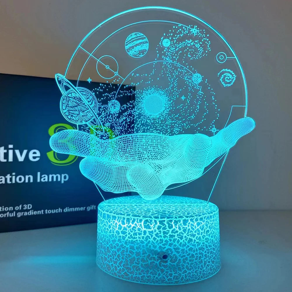 3D Optical Illusion Projectors Lamp Universe Space Galaxy in the Palm of Your Hand LED Night Light for Space Lover Boys and Girl