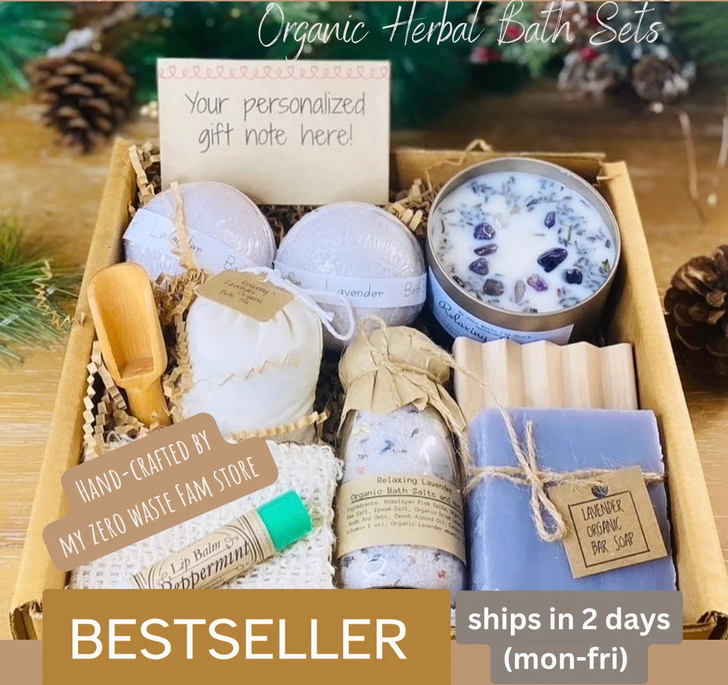 Organic Rose Gift Basket, Spa Set