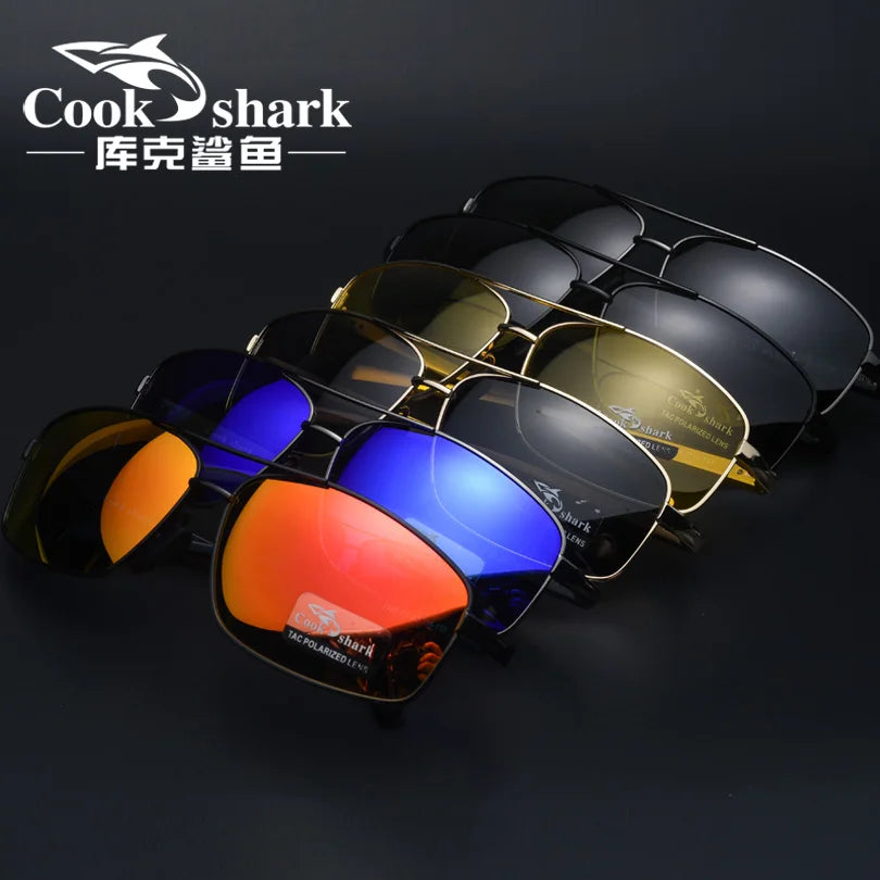 Cook Shark New Color Changer Sunglasses Men'S Sunglasses Tidal Polarization Driver'S Mirror Driving Night Vision Glasses