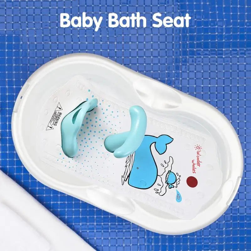 Baby Bath Mat with Baby Shower Seat Bathtub Cushion Back Support Non-Slip Safety Comfortable Bathroom Chair Baby Bath Seat