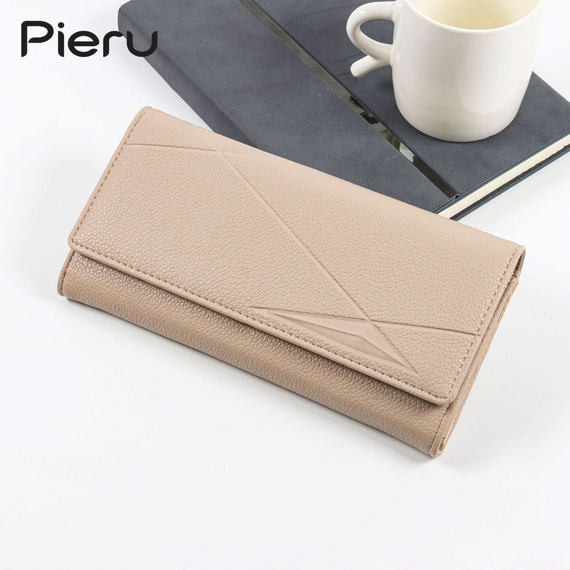 Pieru Women’S Trifold Wallet – Embossed PU Leather Long Wallet