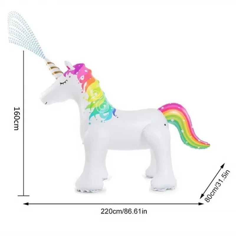 Giant Inflatable Unicorn Water Spray Pool Toys Swimming Float Outdoor Fountain Beach Party Kids Summer Toys Unicorn Party Decor