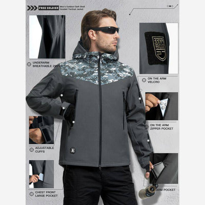 SHARKSKIN Men’S Warm Waterproof Softshell Tactical Hiking Jacket