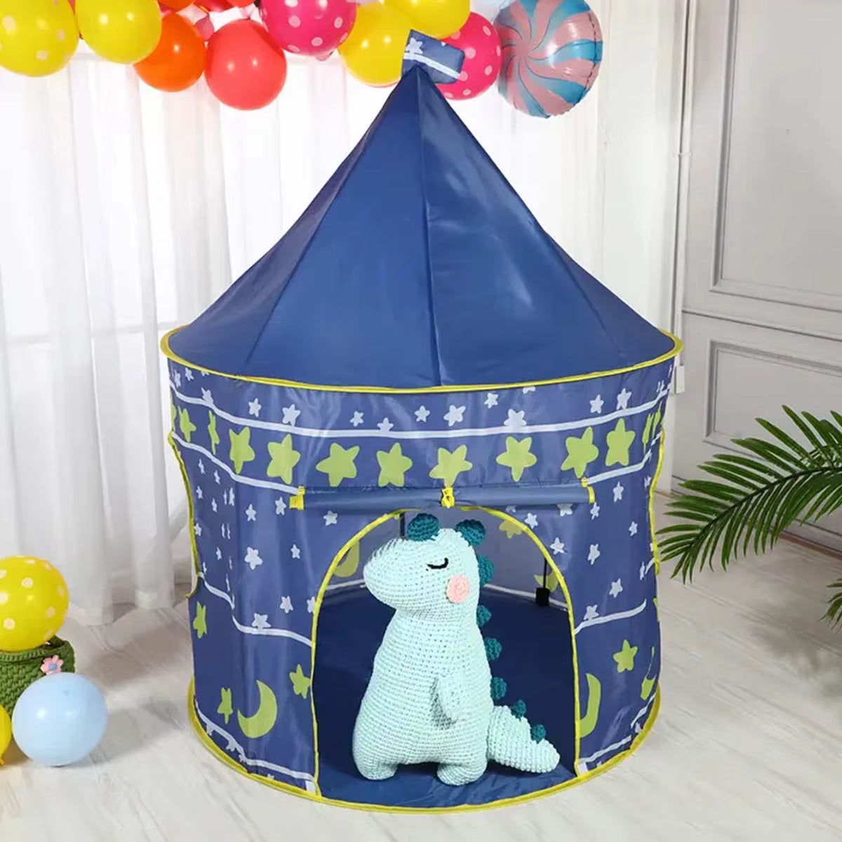 Night Sky Design Children'S Play House Tent, Cute Castle for Little Boy'S and Girls