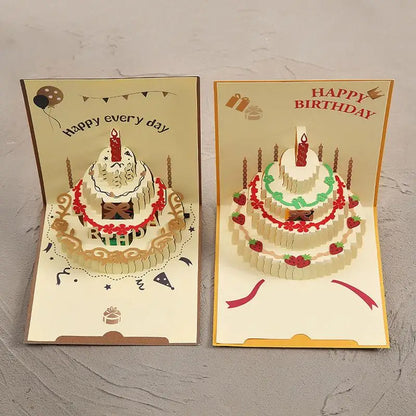 Unique 3D Happy Birthday Card Music Light Greeting Card with Popup Birthday Cake Colourful Happy Birthday Cards Birthday