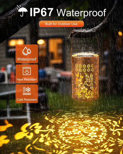 2025 Newest Fairy Solar Lantern Outdoor & Upgraded LED Beads, IP67 Waterproof, Warm White Lamp for Garden Patio Courtyard Path