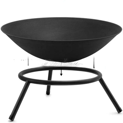 Large Cast Iron Firepit for Garden Modern Fire Pit Outdoor Fireplace Patio Terrace Camping 60Cm