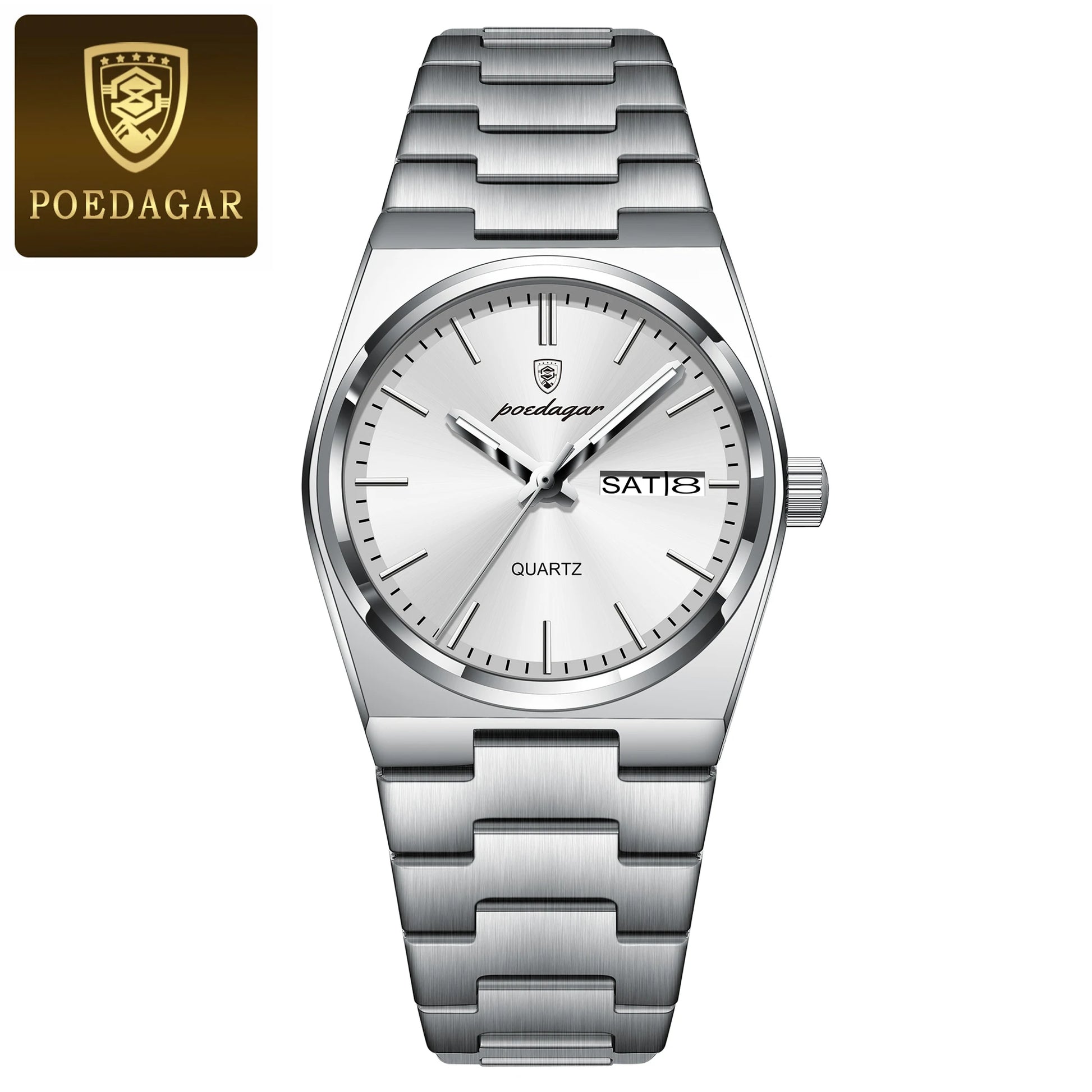 Top Luxury Woman Quartz Watch Waterproof Luminous Date Week Ladies Watch Stainless Steel Casual Elegant Women’S Watches