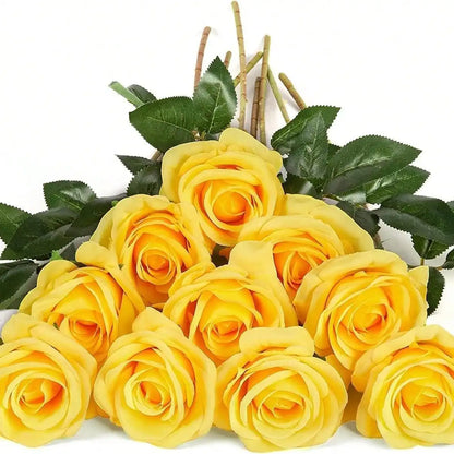 10Pcs Flannel Artificial Roses: Perfect for Valentine’S Day, Home & Wedding Decor