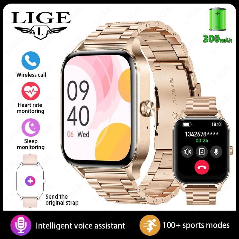 New Smart Watch Men 2026 Bluetooth Call Custom Watch Face Women’S Health Monitor Watches Heart Rate Waterproof Sports Smartwatch
