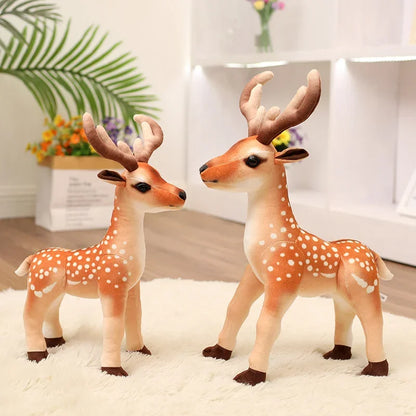 Super Soft 35Cm Simulated Plush Standing Sika Deer Dolls Dolls Throw Pillow Animals Toys Cartoon Girls Boys Birthday Presents