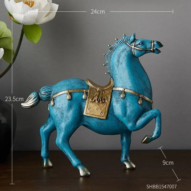 Horse Sculpture Home Decoration Accessories Chinese Style Living Room Decoration Dengshui Statue Office Decor Housewarming Gifts