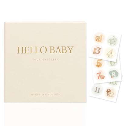 Wholesale Baby Memory Book Hello Baby Beige Keepsake Pregnancy Record Growth First Year Milestone Journal Scrapbook Album