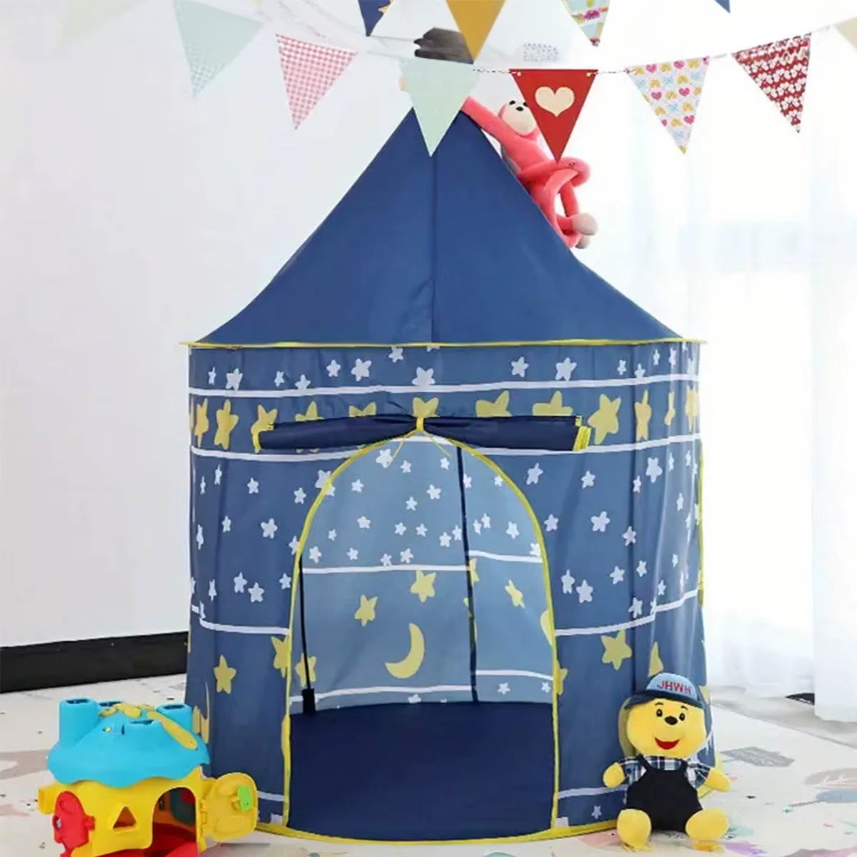 Night Sky Design Children'S Play House Tent, Cute Castle for Little Boy'S and Girls