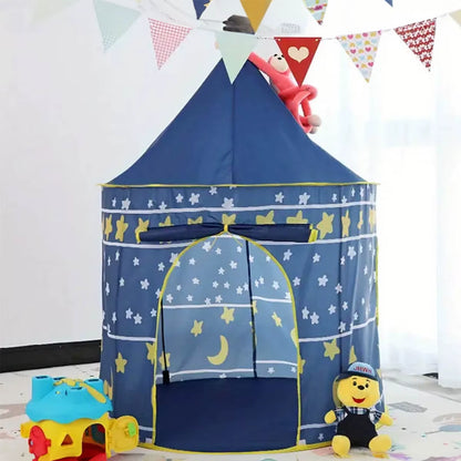 Night Sky Design Children'S Play House Tent, Cute Castle for Little Boy'S and Girls