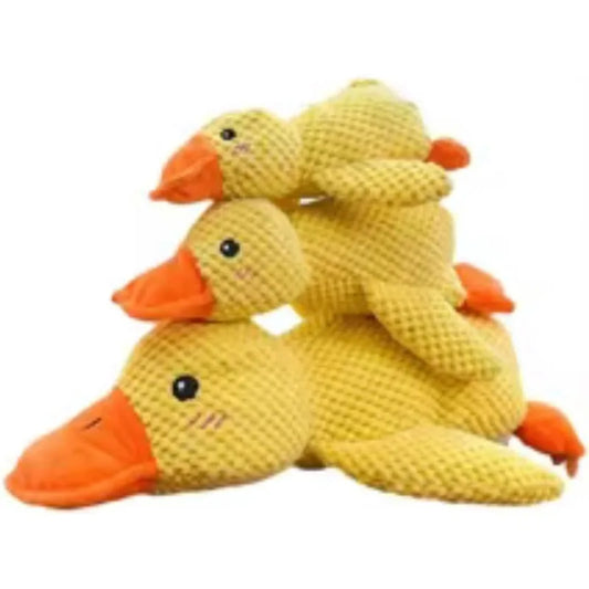 Pet Interactive Companion, Chew-Resistant Chew Dogs Cat Toy Calming Duck Toy for Dog,Soothing Plush Pet Toys with Sound Quack