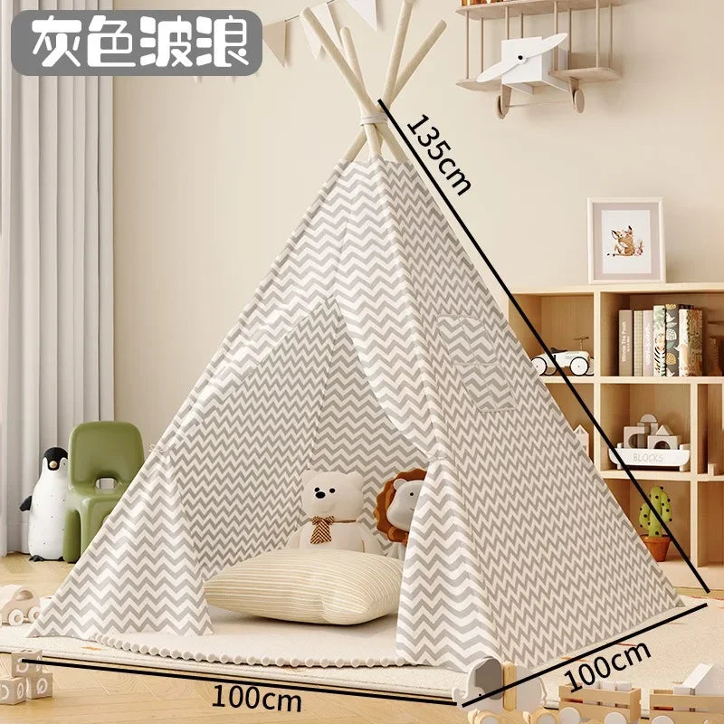 Tents for Kids Indoor Household Play House Wigwam for Children Portable Folding Tipi Teepee Girl and Boy Castle Play Tents