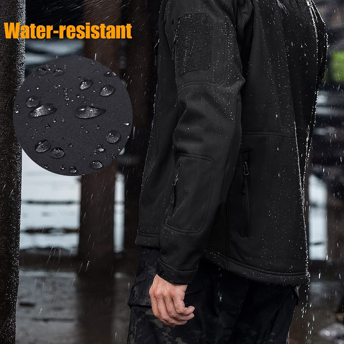 SHARKSKIN Men’S Warm Waterproof Softshell Tactical Hiking Jacket
