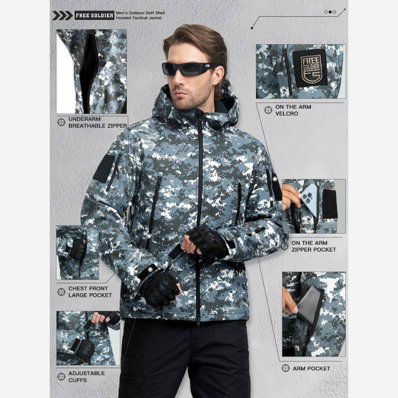 SHARKSKIN Men’S Warm Waterproof Softshell Tactical Hiking Jacket