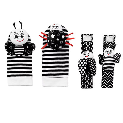 1 Set Baby Rattles Toys Infant Toys 0-6 Months Cute Stuffed Animals Wrist Rattle Foot Finder Socks Newborn Toys Baby Boy Gifts