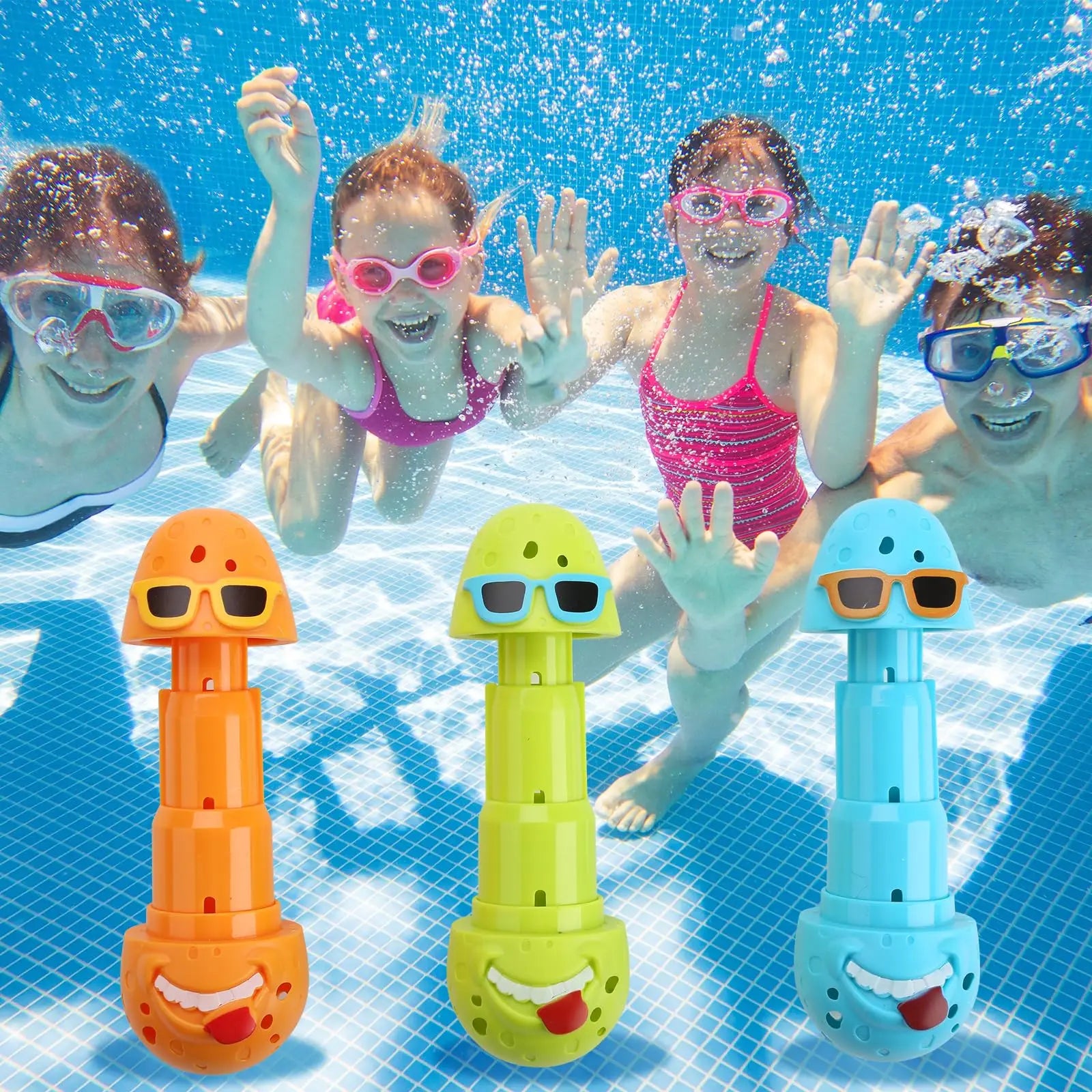 3Pcs Clown Egges Pool Diving Toys Cute Egg Diving Sticks Swimming Pool Dive Toys for Kids Summer Diving Pool Toys Water Toys